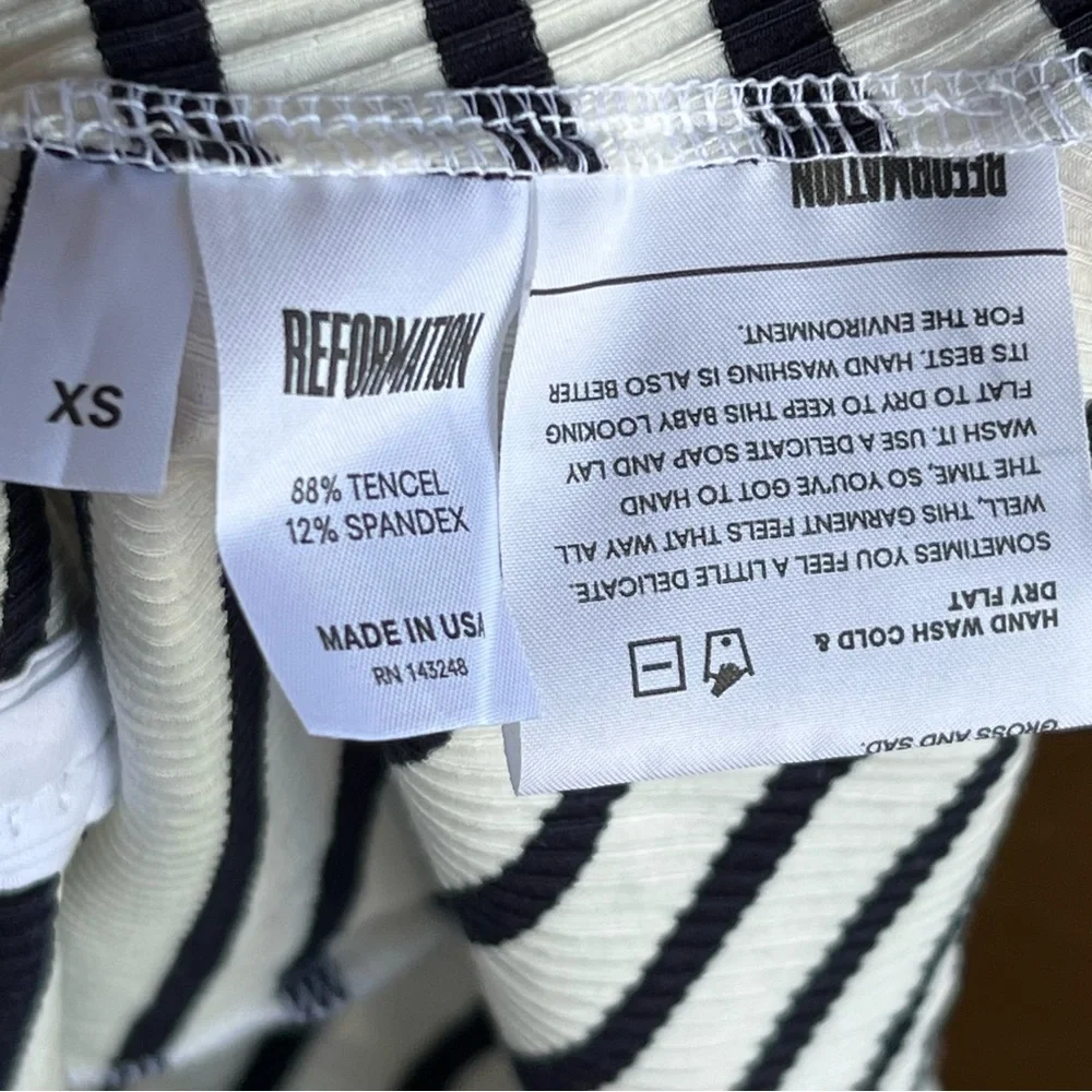 Reformation Nellie striped ribbed mini tank dress white blue XS - Picture 9 of 11